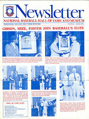 October 1981 Baseball Hall Of Fame Newsletter Bob Gibson EX 061616jhe