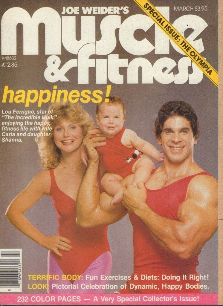 Muscle & Fitness March 1982 Lou Ferrigno Jusup Wilkosz Rick Wayne 121318DBE