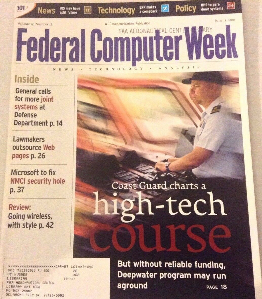 Federal Computer Weekly Magazine High Tech Coast Guard June 11, 2001 080117nonrh