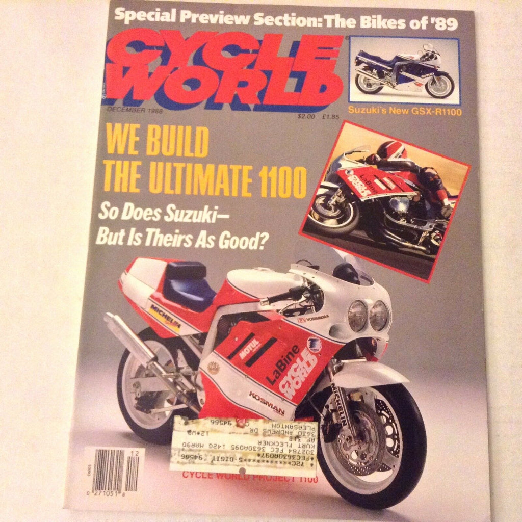 Cycle World Magazine The Ultimate 1100 Suzuki GSX December 1988 061917nonrh