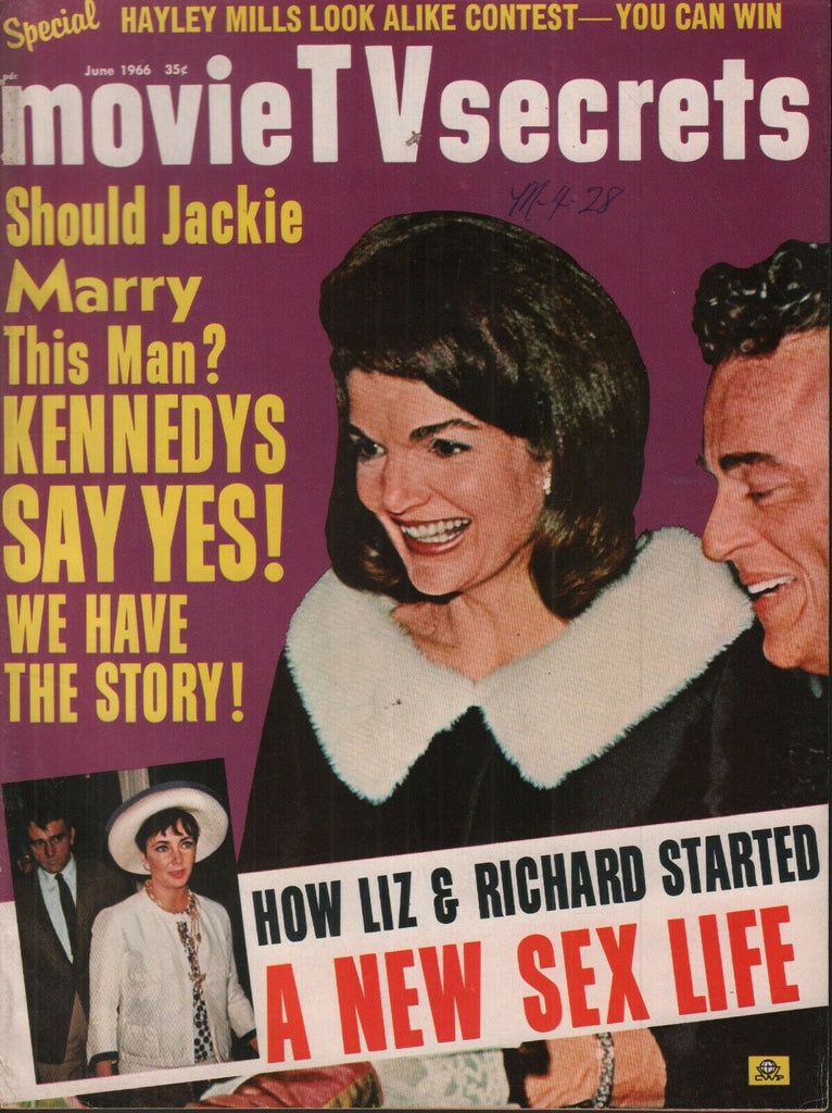 Movie TV Secrets June 1966 Jackie Kennedy Elizabeth Taylor 062019AME2