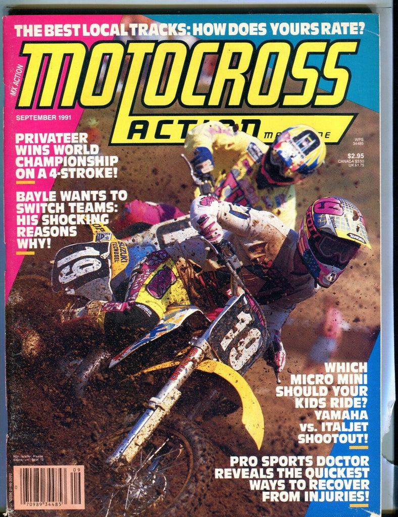 Motocross Action Magazine September 1991 Privateer EX 040417nonjhe