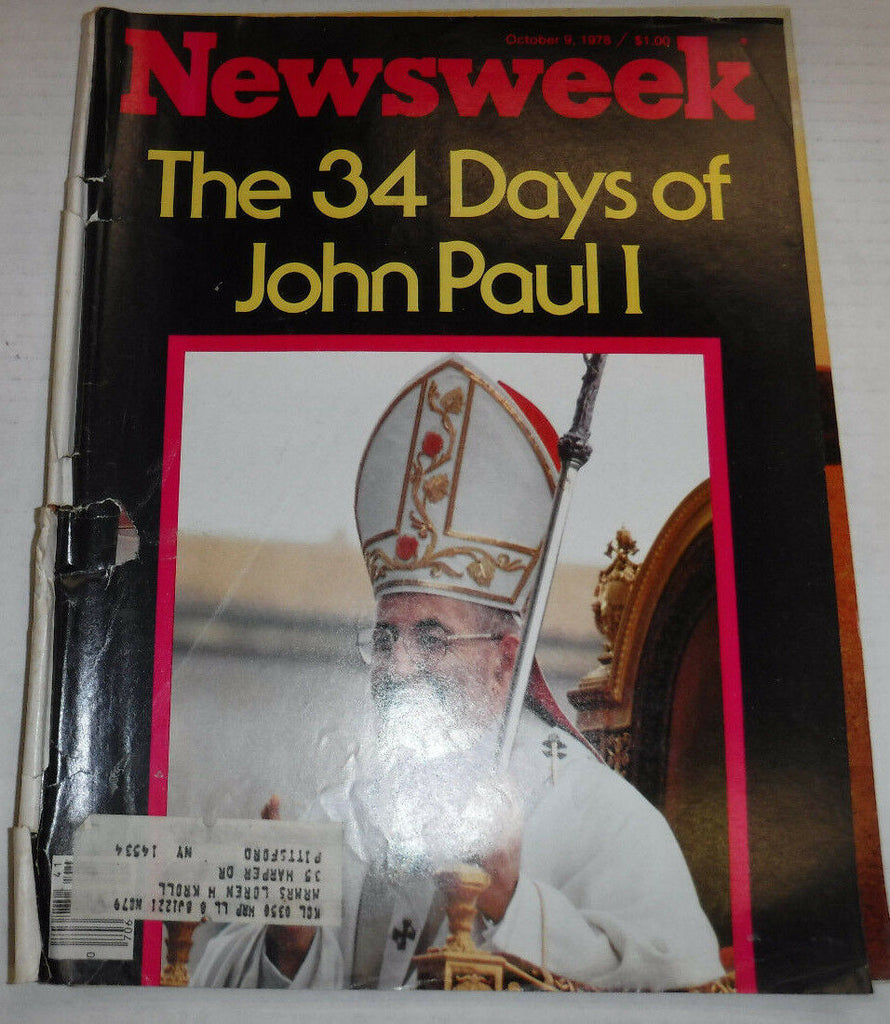 Newsweek Magazine John Paul I 34 Days October 9, 1978 101016R2