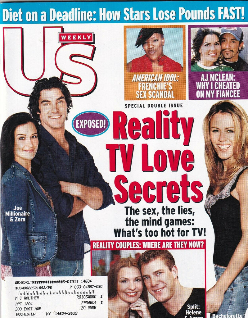 Us Weekly Mag Joe Millionaire & Zora March 3-10, 2003 102219nonr