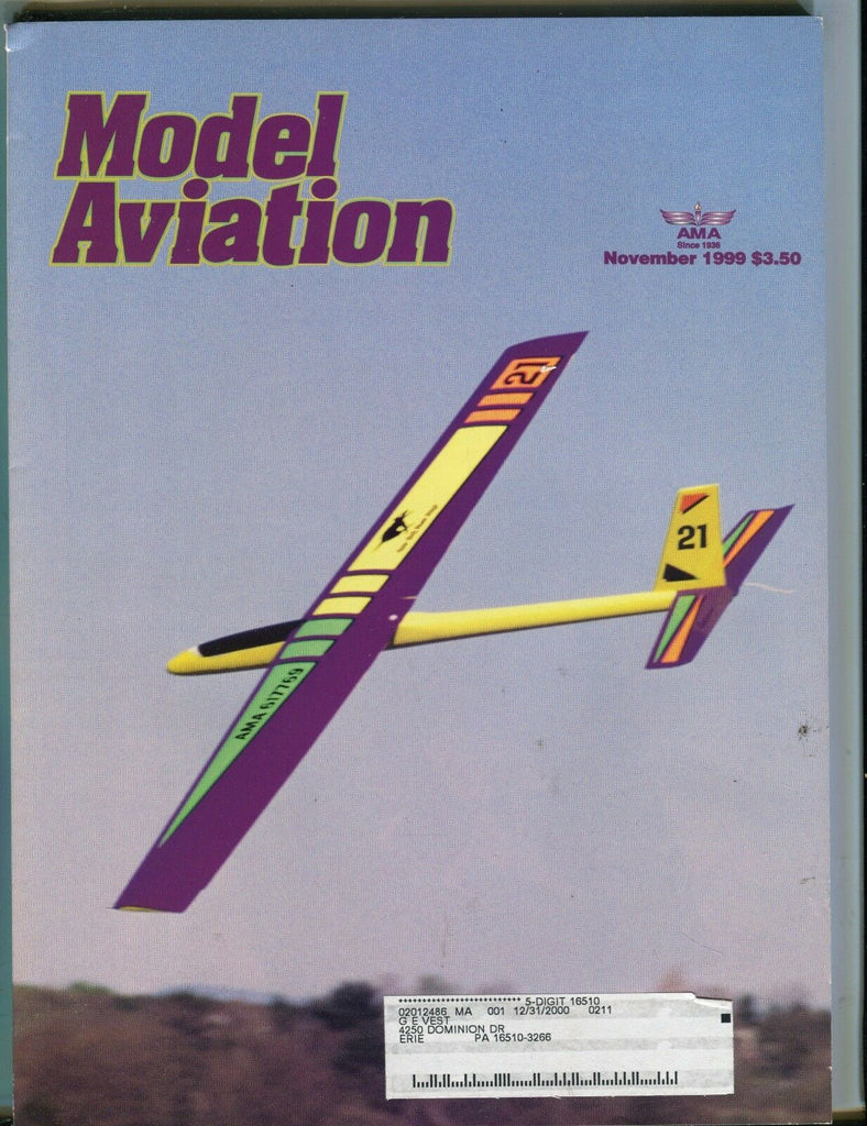 Model Aviation Magazine November 1999 EX w/ML 051017nonjhe