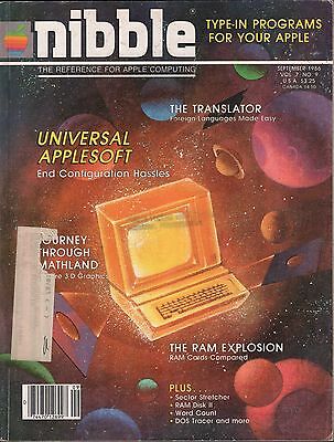 nibble magazine September 1986 Universal Applesoft, Ram Cards w/ML VG 010416DBE