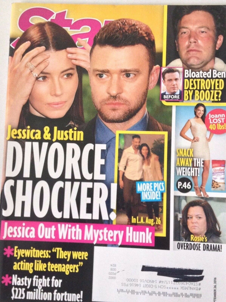 Star Magazine Jessica & Justin Timberlake Divorce September 26, 2016 043017nonrh