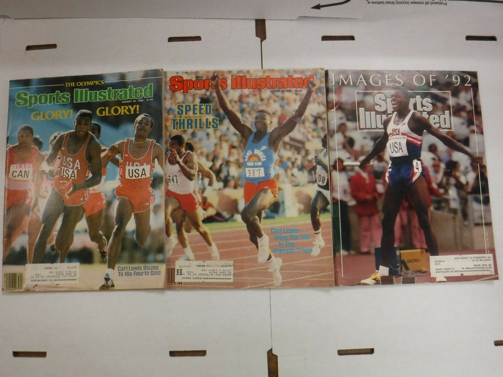 Sports Illustrated Magazine Lot Of 3 Carl Lewis EX w/ML's 092116jhe