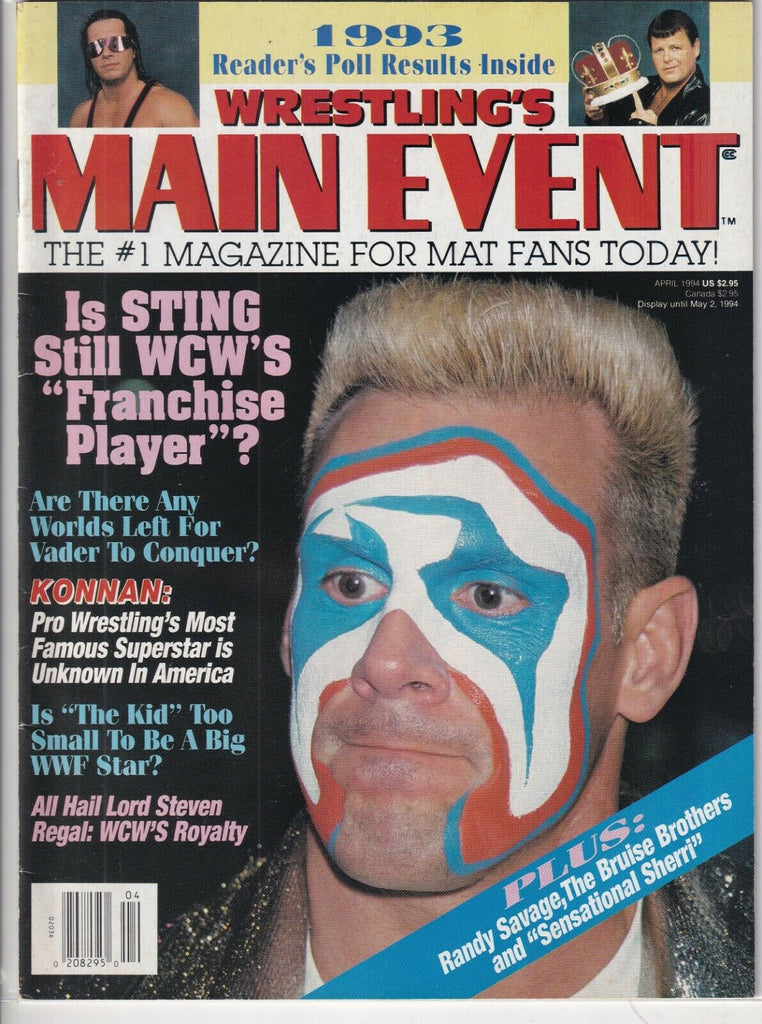 Wrestling's Main Event Mag Sting Bret Hart Jerry Lawler April 1994 091519nonr