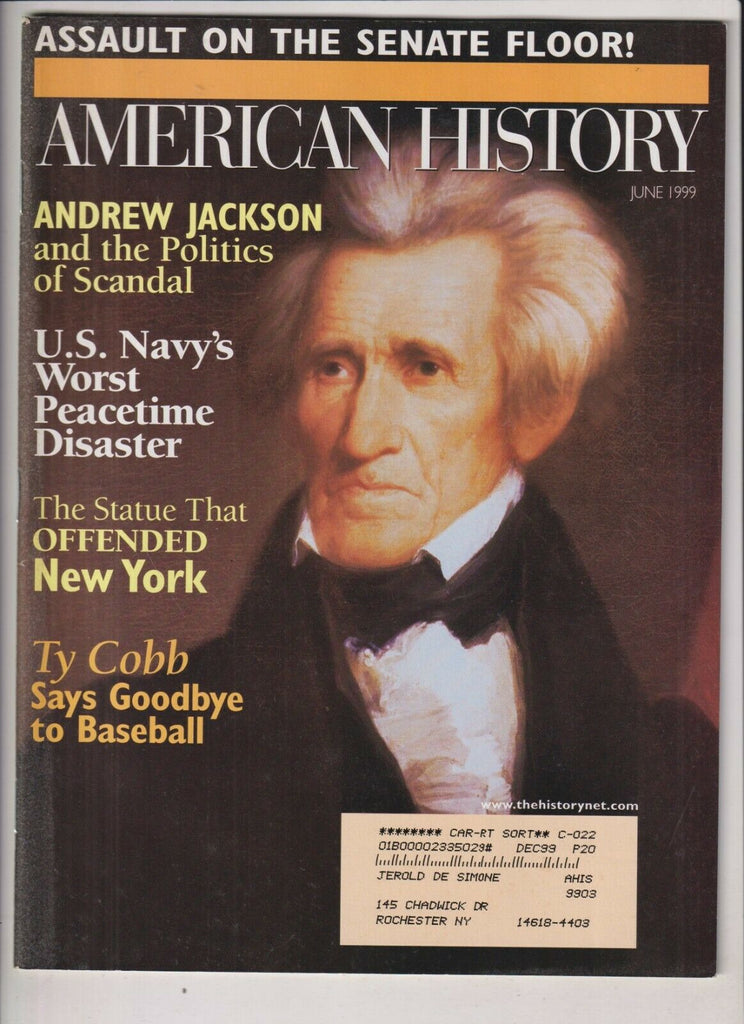 American History Mag Andrew Jackson & Ty Cobb June 1999 032920nonrh