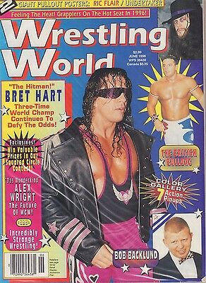 Wrestling World June 1996 Bret Hart, The British Bulldog VG 050416DBE