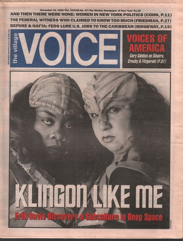 The Village Voice NYC November 23 1993 Star Trek Klingon Erik Davis 012120AME