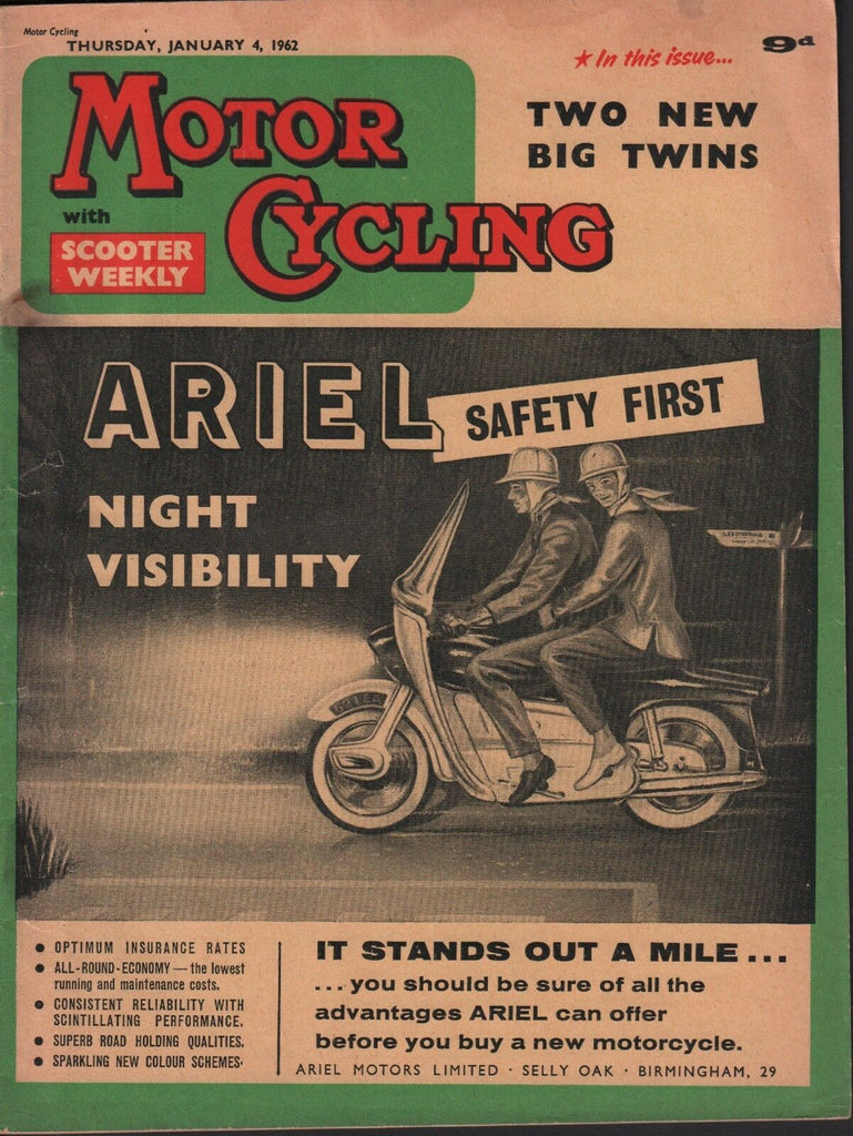 Motor Cycling January 4 1962, Ariel, Two new Big Twins 071717DBE