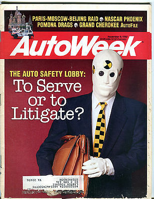 AutoWeek Magazine November 9 1992 The Auto Safety Lobby EX 021216jhe