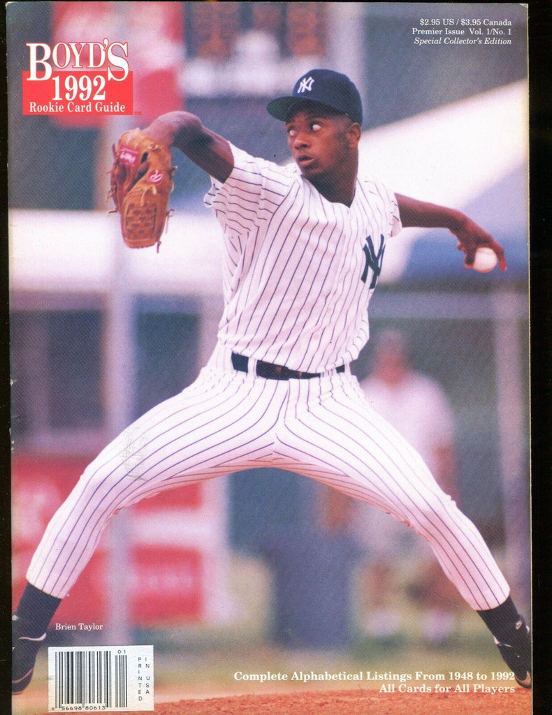 Boyd's 1992 Rookie Card Guide Brien Taylor EX NO ML 012717jhe