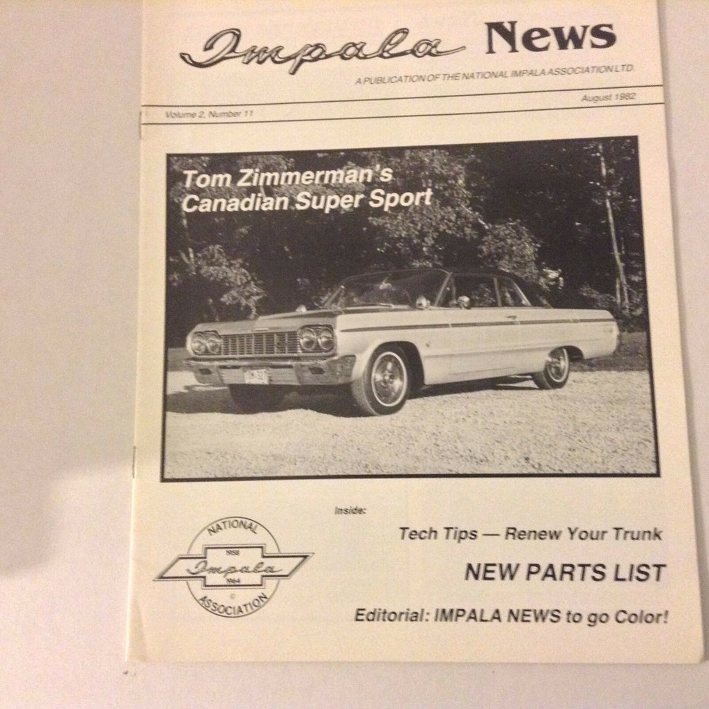 Impala News Magazine Tom Zimmerman's Canadian Sport August 1982 052117nonrh