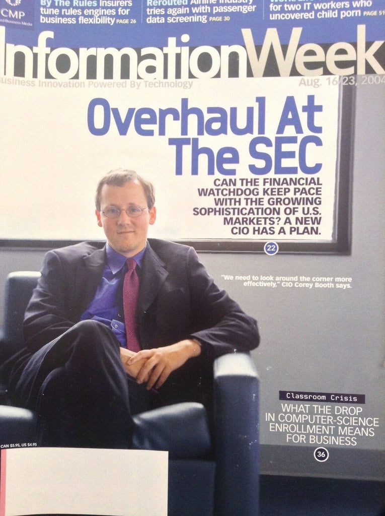 Information Week Magazine CIO Corey Booth August 23, 2004 051218nonrh