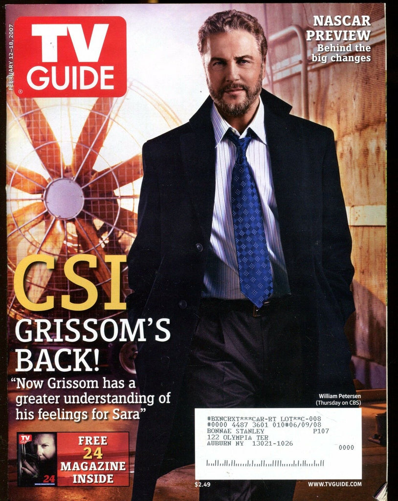 TV Guide Magazine Feb. 12-18 2007 CSI Grissom EX w/ML 022217nonjhe