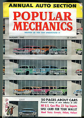 Popular Mechanics Magazine January 1960 Annual Auto Section VG 033116jhe