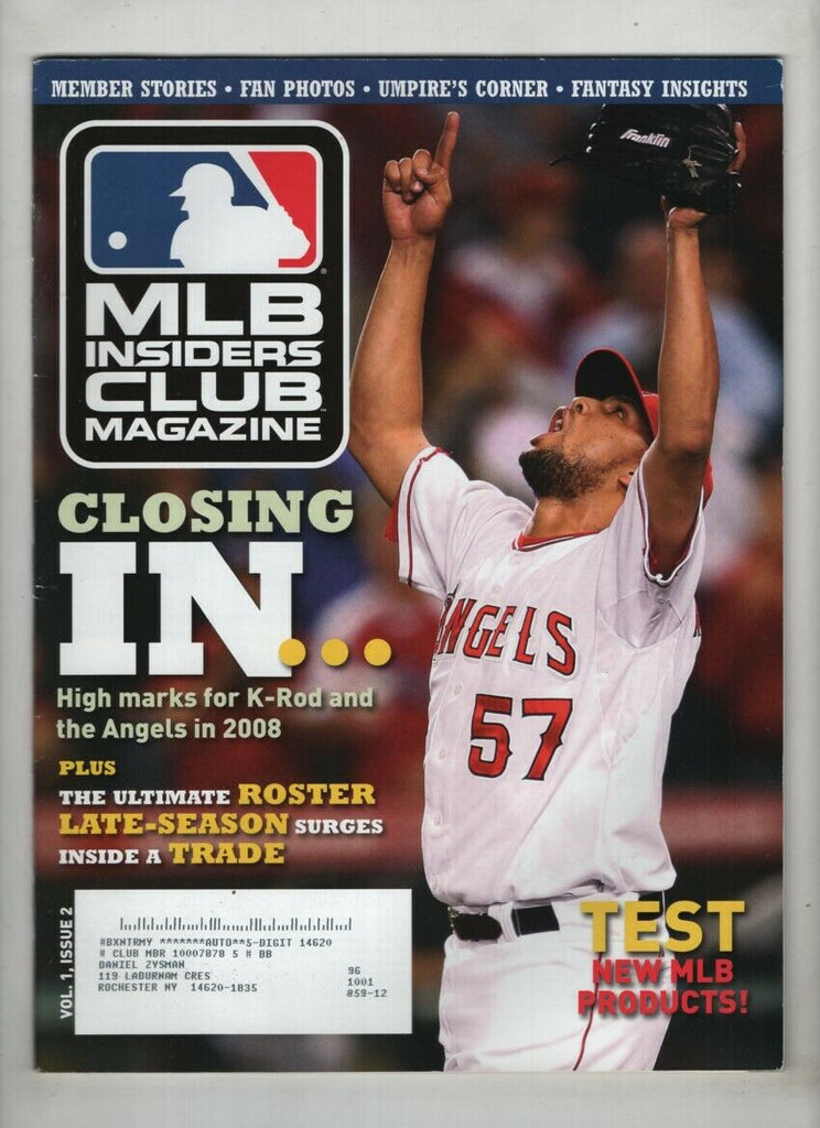 MLB Insider's Club Magazine Francisco Rodriguez Vol.1 No.2 2008 021721nonr