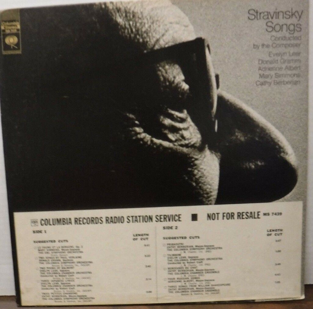 Starvinsky Songs conducted by the composer Evalyn Lear PROMO vinyl 021918LLE