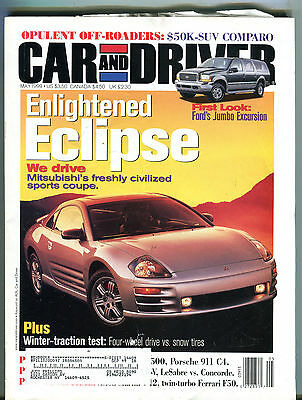 Car and Driver Magazine May 1999 Mitsubishi Eclipse EX 041516jhe