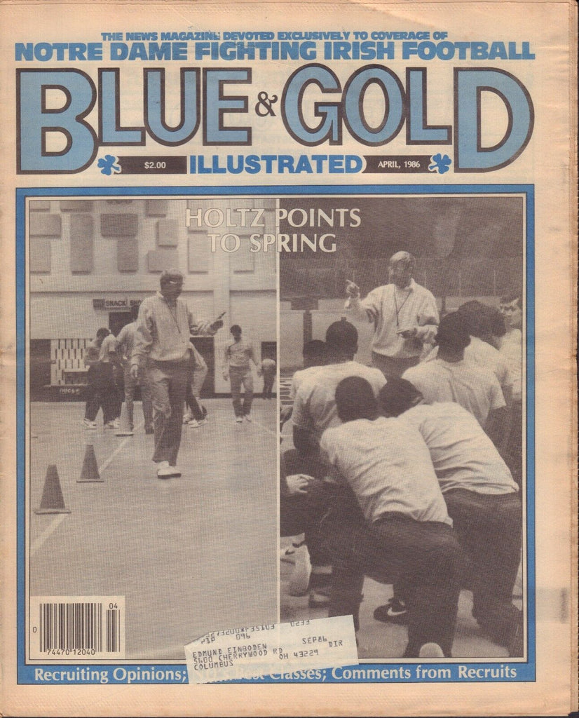 Blue & Gold Illustrated April 1986 Notre Dame Lou Holtz 081417nonjhe