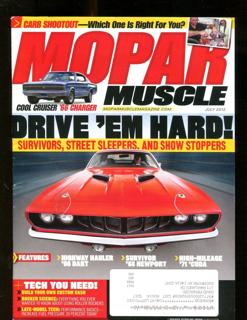Mopar Muscle Magazine July 2012 '66 Dart EX w/ML 011717jhe