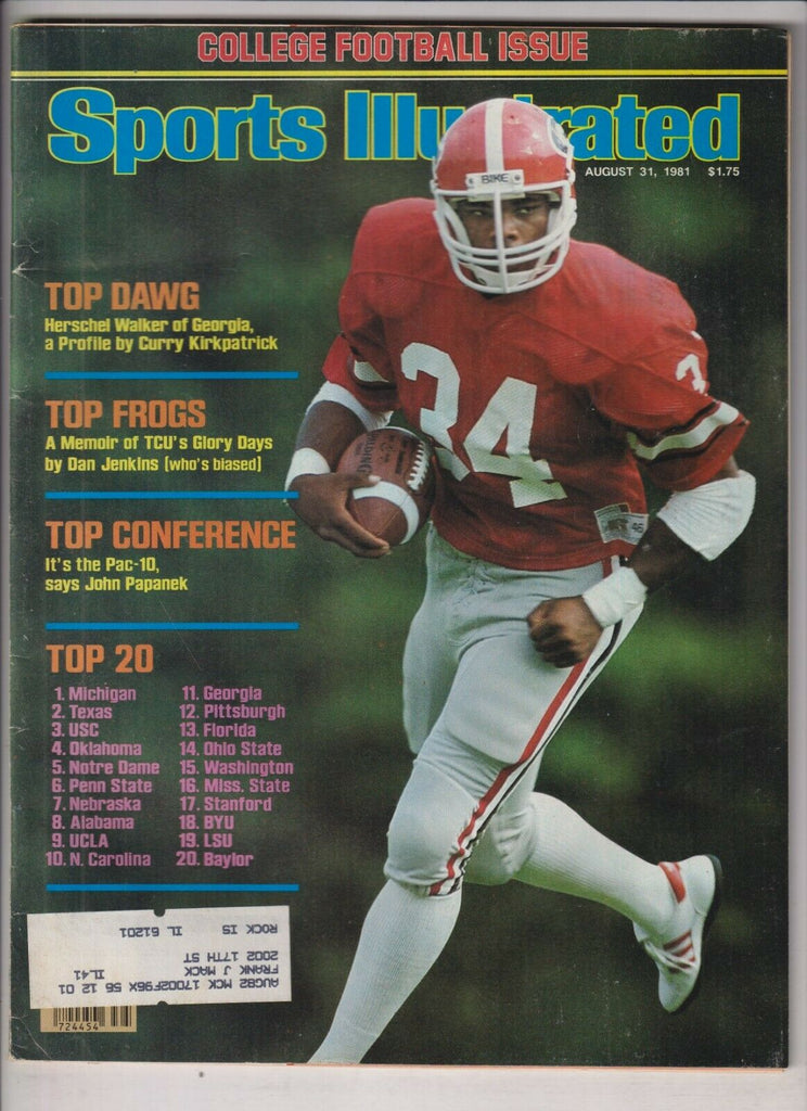 Sports Illustrated Herschel Walker Dan Jenkins August 31, 1981 021420nonr