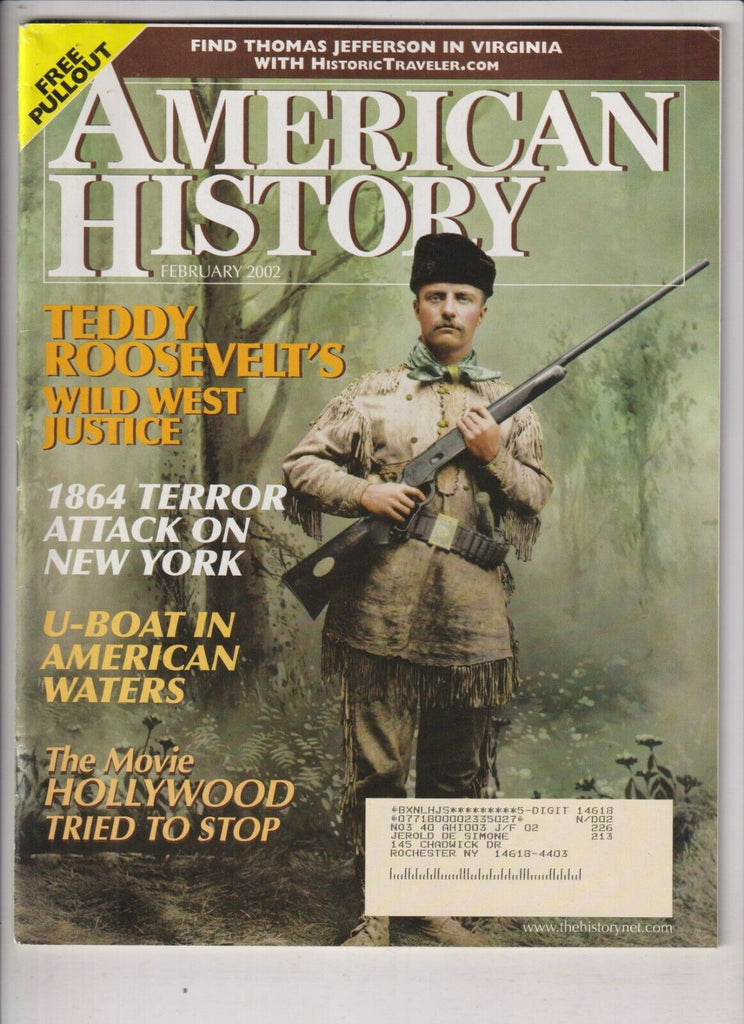 American History Mag Teddy Roosevelt February 2002 032920nonrh