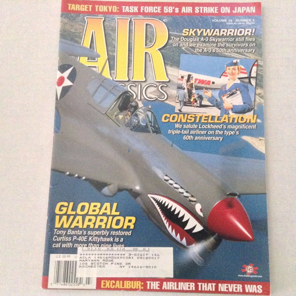 Air Classics Magazine Tony Banta Curtiss P-40E Vol.39 No.3 062217nonrh2