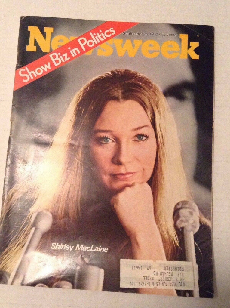 Newsweek Magazine Shirley MacLaine September 25, 1972 102016RH