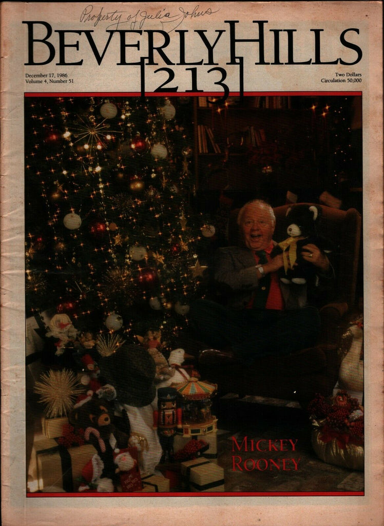 Beverly Hills 213 Vintage Magazine December 17 1986 Mickey Rooney 022321ame2