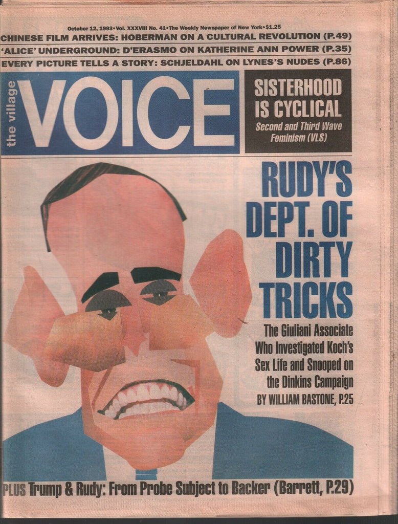 The Village Voice NYC October 12 1993 Rudy Giuliani Donald Trump 012120AME