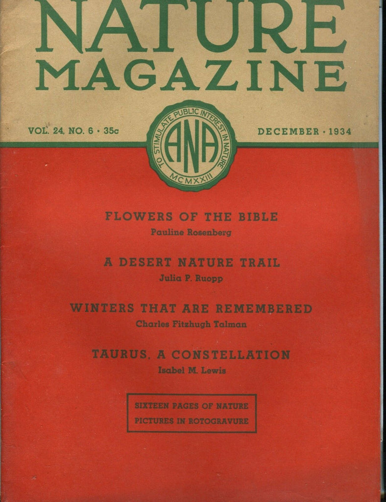 Nature Magazine December 1934 Taurus VG No ML 021317jhe