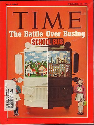 Time Magazine November 15 1971 The Battle Over the School Bus w/ML VG 090816DBE