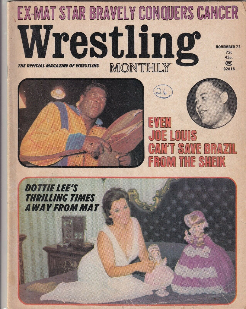 Wrestling Monthly Magazine Joe Louis Sheik Dottie Lee November 1973 061819nonr