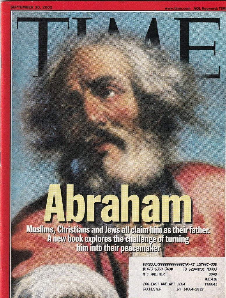 Time Mag A New Book About Abraham September 30, 2002 102219nonr