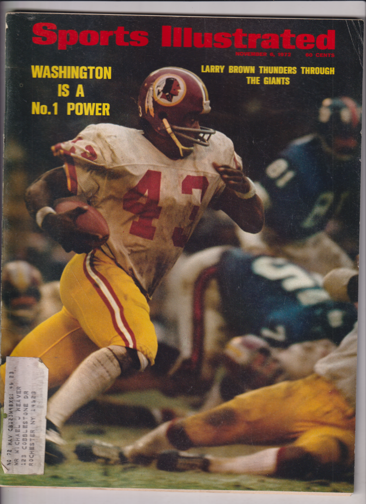 Sports Illustrated Mag Larry Brown Washington November 6, 1972 013020nonr