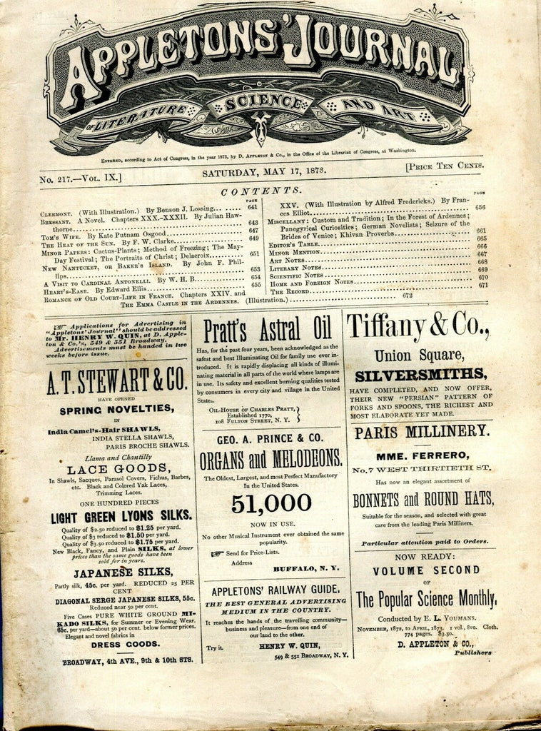 Appletons' Journal May 17 1878 Clermont GD 101916jhe