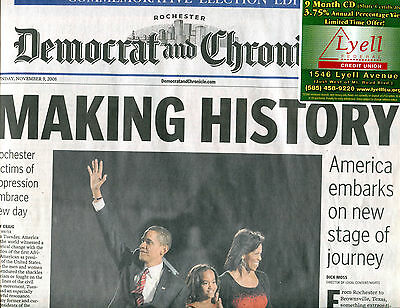 Rochester Democrat And Chronicle November 9 2008 Barack Obama VGEX 040716jhe