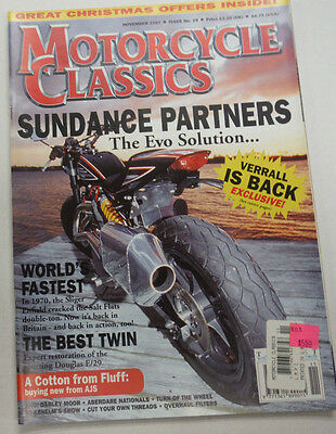 Motorcycle Classics Magazine Sundance Partners & Verrall November 1997 012615R