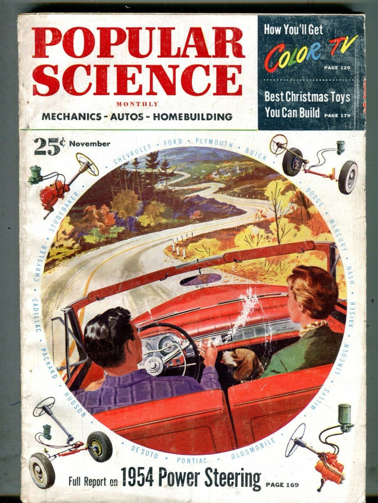 Popular Science Magazine November 1953 1954 Power Steering 070317nonjhe