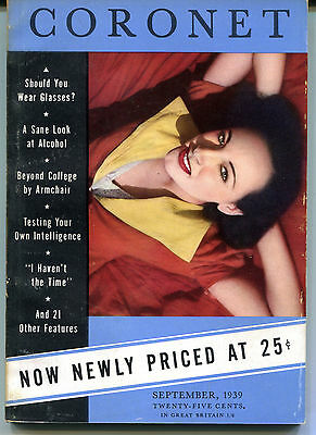 Coronet Magazine September 1939 Great pics/stories VGEX 121815jhe2