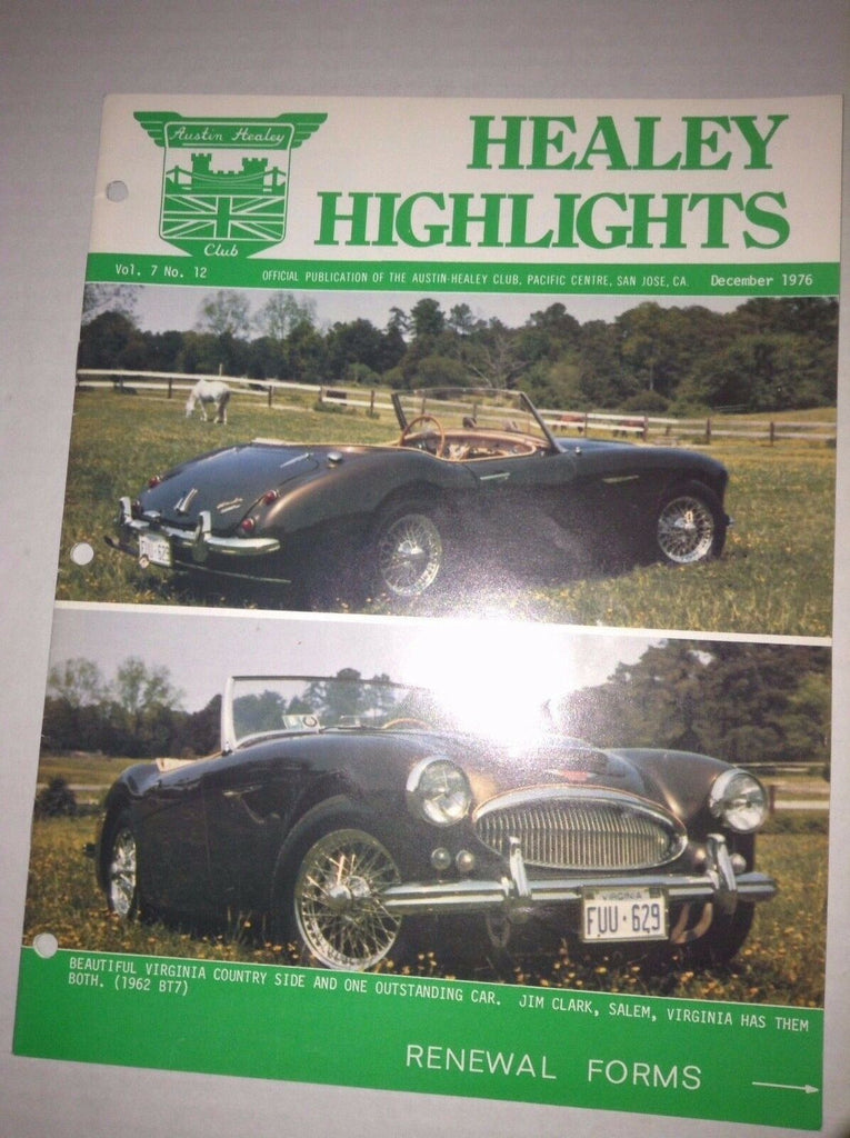 Healey Highlights Magazine Virginia Jim Clark December 1976 040117NONRH