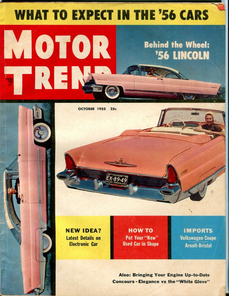 Motor Trend Magazine October 1955 '56 Lincoln EX No ML 051917nonjhe