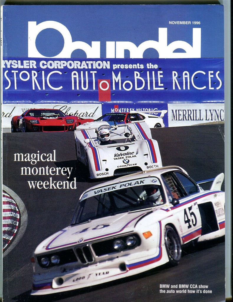 Roundel BMW Enthusiast Magazine November 1996 Monterey EX No ML 051217nonjhe