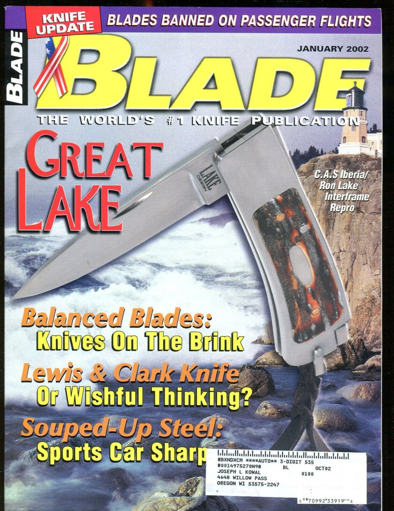 Blade Magazine January 2002 Great Lake EX w/ML 012417jhe