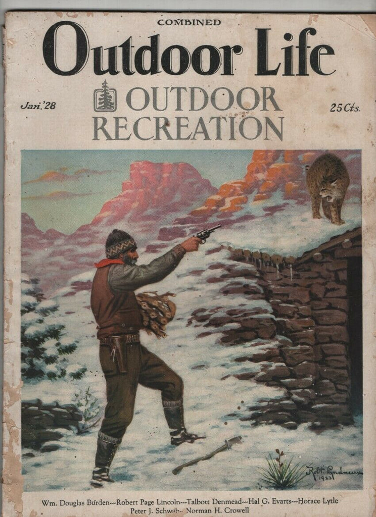 Outdoor Life Mag Moose Fight In Alaska & Trails Of Assam January 1928 020321nonr