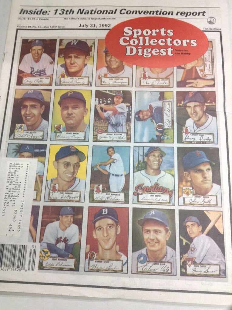 Sports Collector's Digest Magazine 13th Convention July 31, 1992 061317nonr2